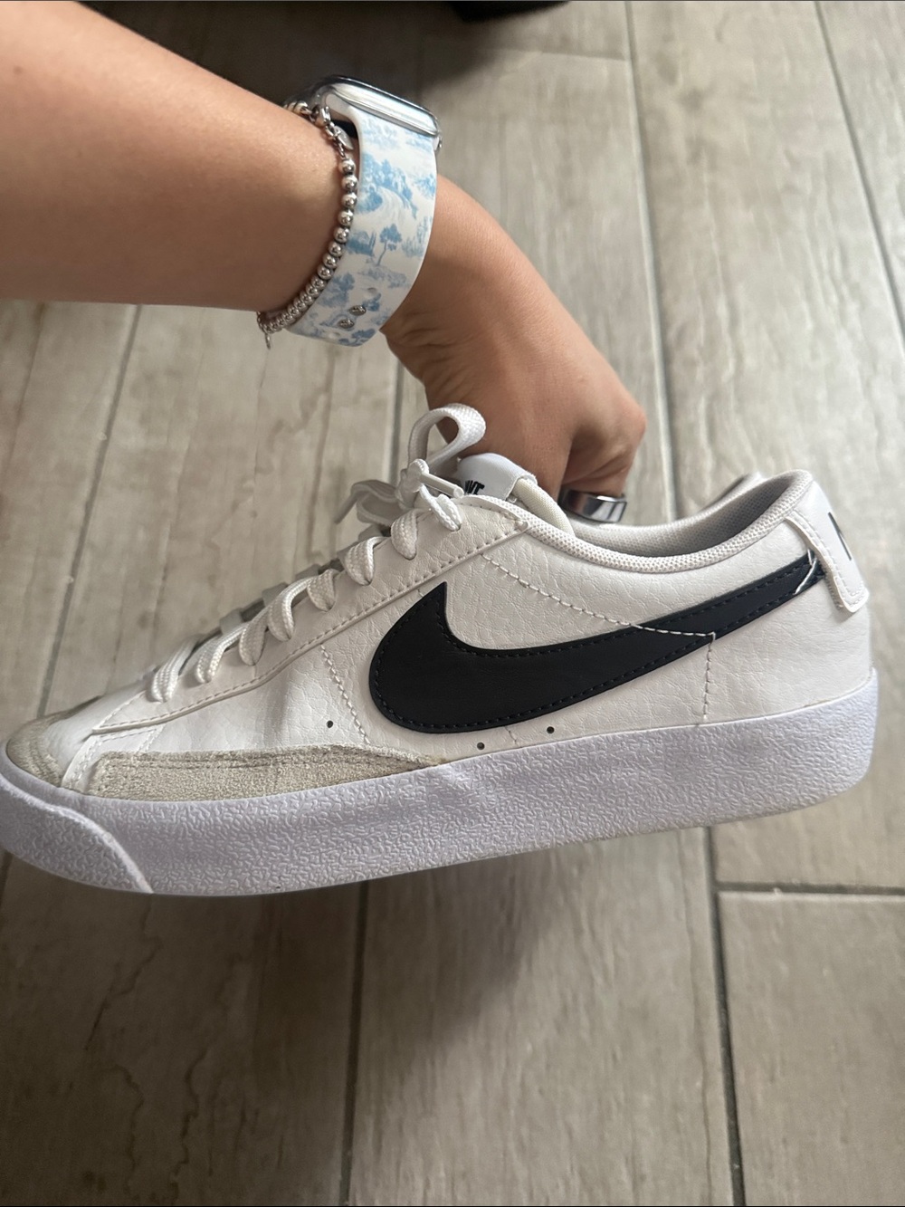 Nike Blazer White Low-Top Sneakers with Black Swoosh